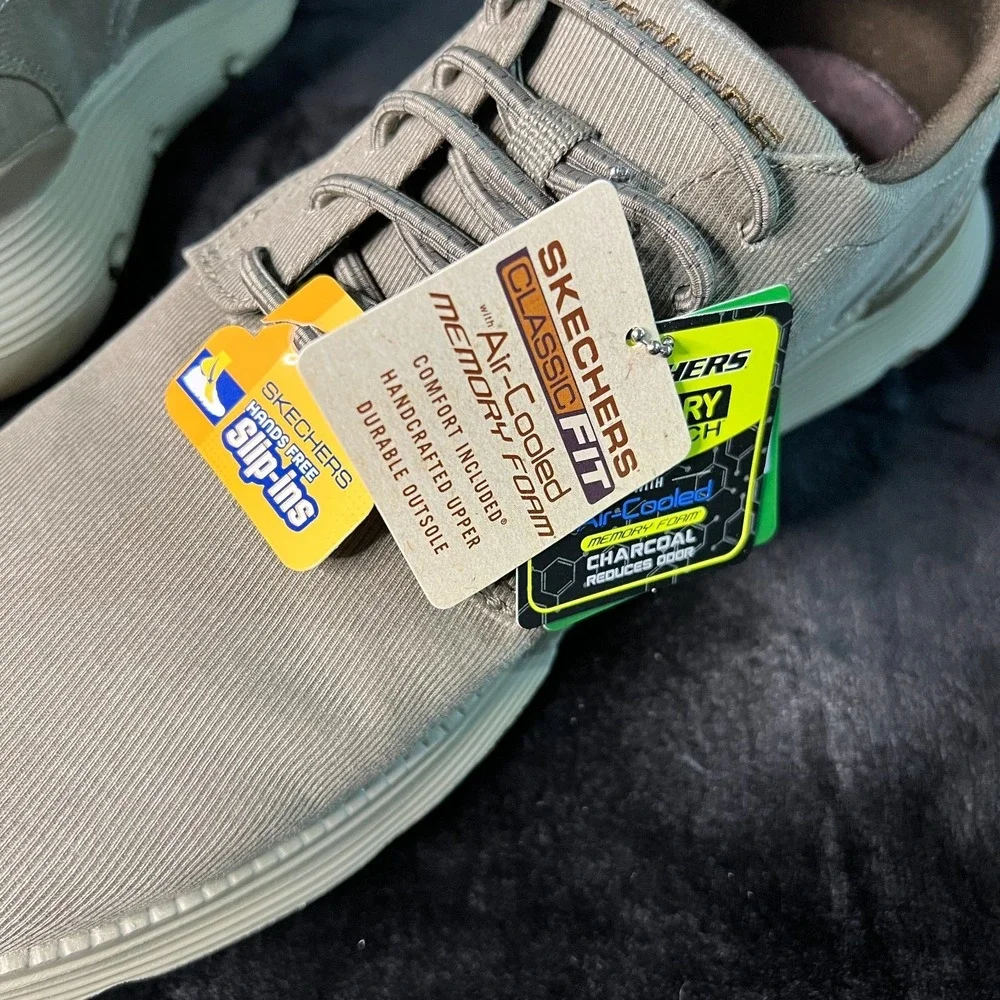 Skechers Slip-ins Garza Clive Sneakers Mens US 10.5 Taupe Memory Foam Shoes‎